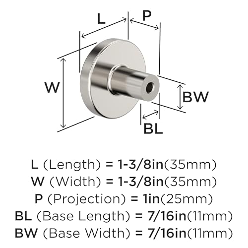 Amerock Versa 1-3/8 inch (35mm) Diameter Polished Nickel Cabinet Knob - 25 Pack by Amerock - Image 3