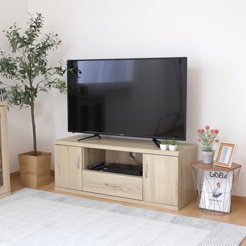 undefined 不二貿易 ラルゴ ワイドローボード 幅118×奥行41.5×高さ45cm オーク 木目調 テレビ台 組立商品 73405 の商品画像 1