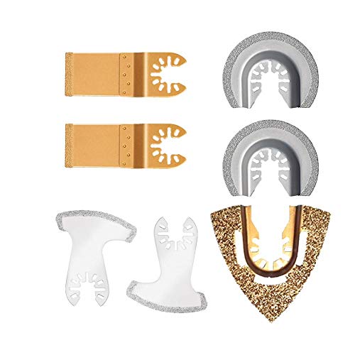 Lsaardth Universal Hartmetall Oszillierende SäGebläTte - 7 Pcs Oszillierendes ZubehöR Set Mix Multitool SäGebläTter Kit Gemischte Multitool SäGebläTte Schnellwechsel Oszillationswerkzeug Blattset Cover