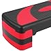 BalanceFrom 31-Inch Lightweight and Portable Aerobic Workout Stepper Platform with Adjustable Height and Raisers, for Home Workout, Black/Red