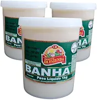 Banha Suina de Porco Natural Sem Conservantes - KIT 3 KG