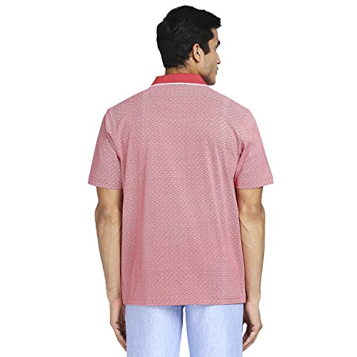 Image of Colorplus Men's Pure Cotton Print Pattern Classic Fit Polo Neck Half Sleeve Casual T-Shirt