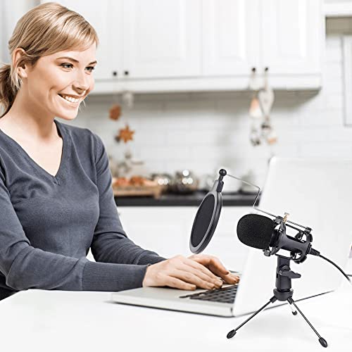 Japard - Mini Recording Studio Kit, 3.5Mm Jack With Cable For Pc Microphone, Broadcast Microphone For Computer, Desktop Laptop Mac Windows, Podcast Game Singing, Mini Condenser Microphone Bundle Kit #TOP7