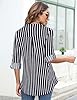 Gemulate Women's Striped Top Long Sleeve Plus Size Wedding Top UK - Black White Stripe, XL #1