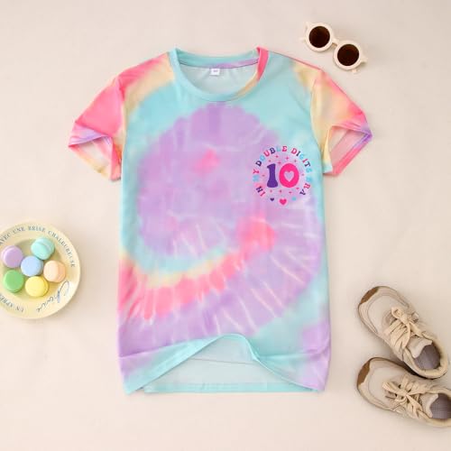 Image of IZYJOY in My Double Digits Era Shirts Girls 10th Birthday T-Shirts 10 Years Old Birthday Party Short Sleeve Summer Tee Tops