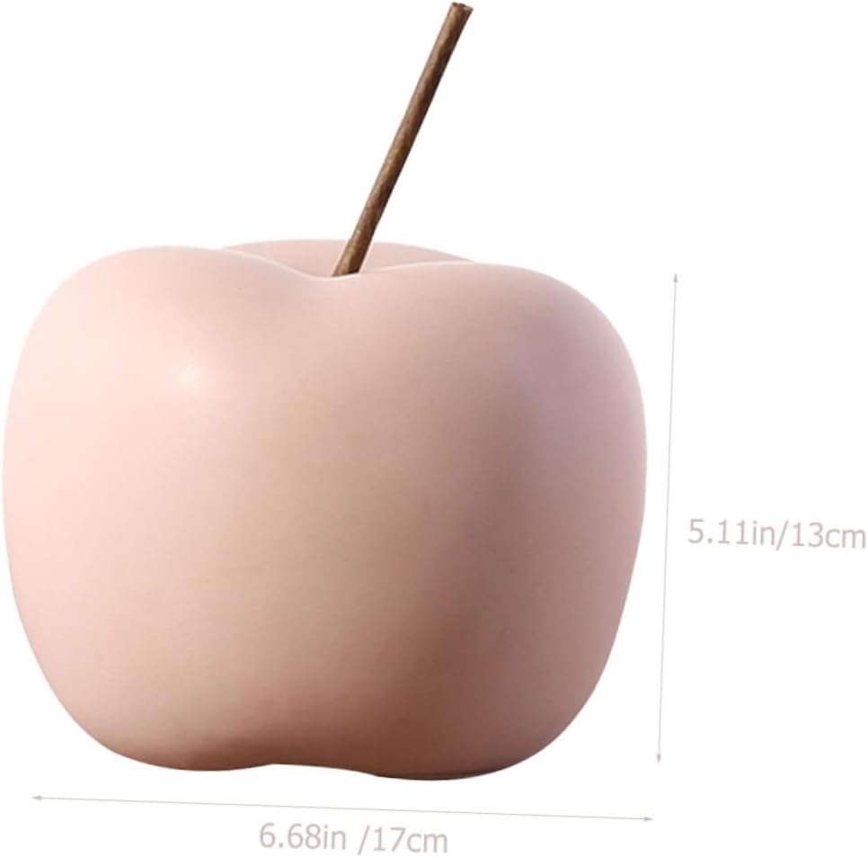 Ceramic Apple Desktop Decor for Home, Pink Table Ornament