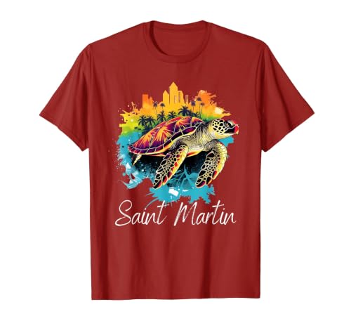 Saint Martin Island T-Shirt, Men, Cranberry Red, Large