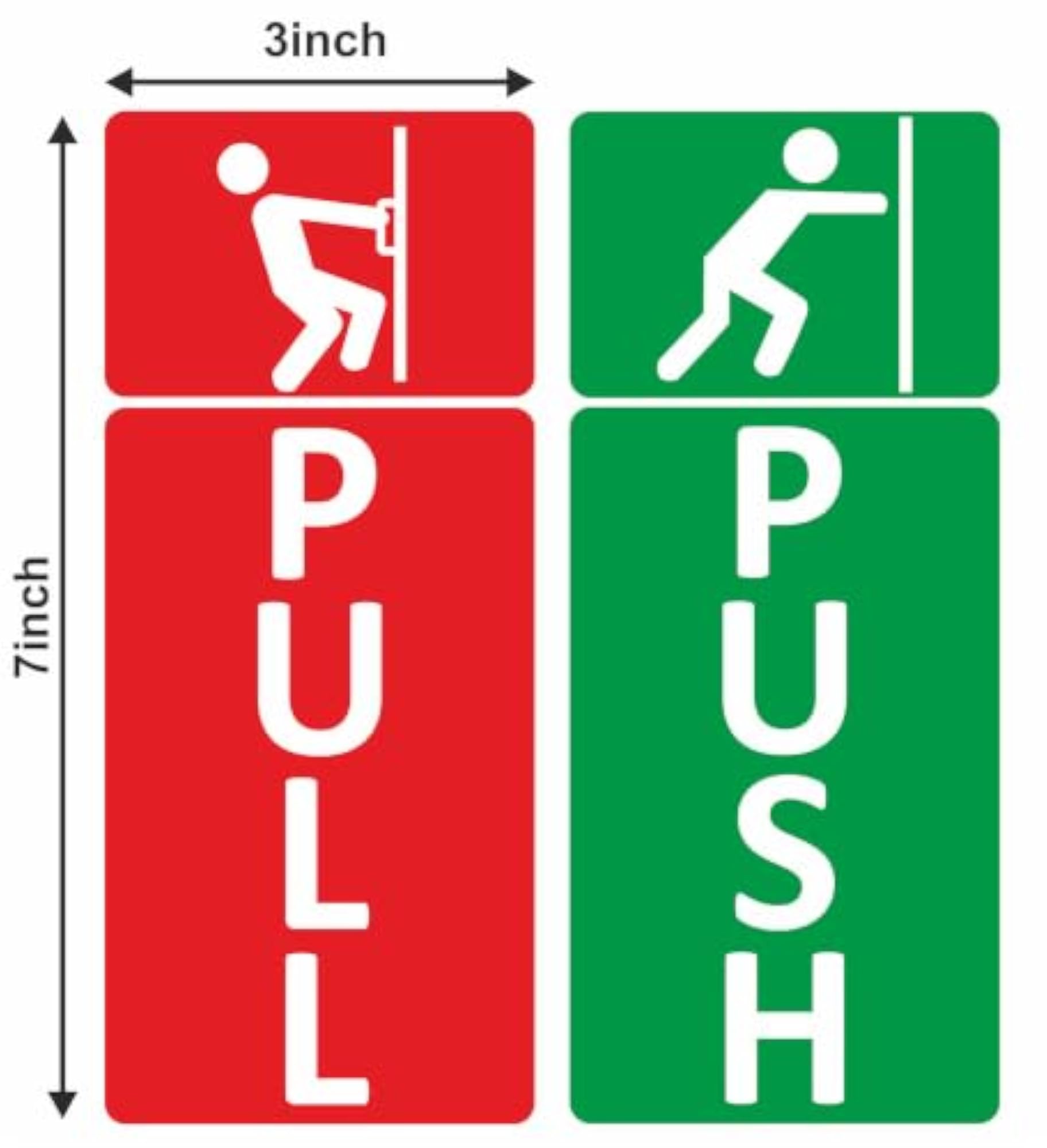 Push and Pull Door Sign Stickers Set