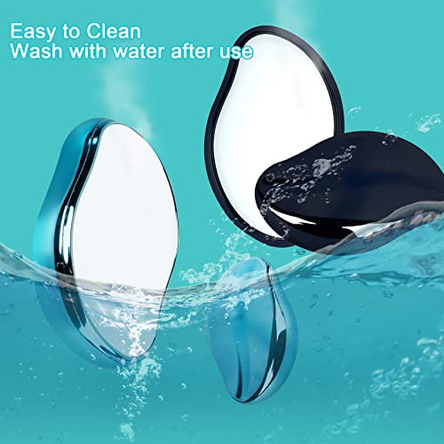 2 Pcs Crystal Hair Eraser For Women And Men Reusable Crystal Hair Remover Portable Magic Painless Exfoliation Hair Removal Tool Washable Magic Hair Eraser For Back Arms Legs(Blue & Black) #TOP1
