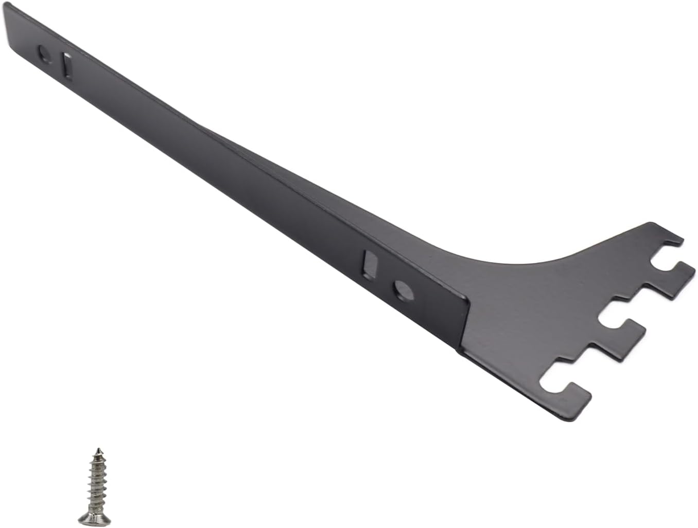 2Pcs 7.6" Single Track System Bracket Upright Shelf Bracket, Black image 3
