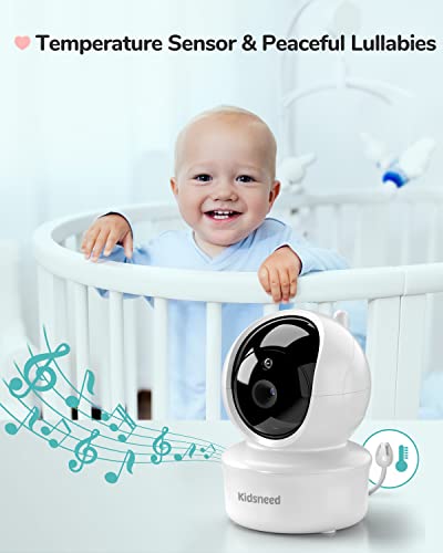 Kidsneed Baby Monitor With Camera And Audio - 3.5 Inch Video Baby Monitor With Remote Control Pan& Tilt &Zoom Camera, Two-Way Audio, Night Vision, Temperature Monitoring, Lullabies, 960Ft Long Range #TOP4