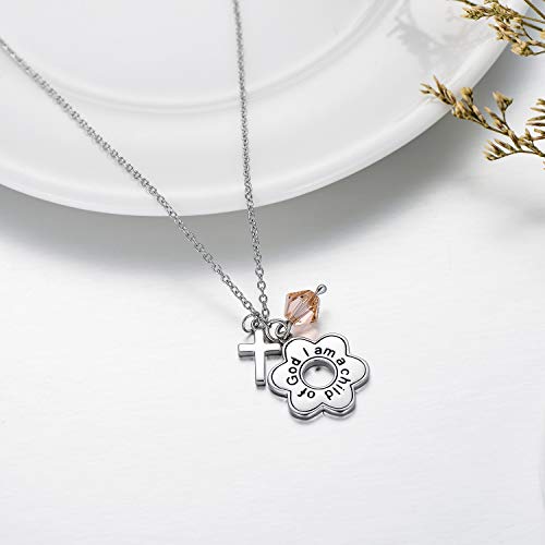 Aoboco Sterling Silver I Am A Child Of God Daisy Necklace Jewelry Birthday Gifts For Girls #TOP1