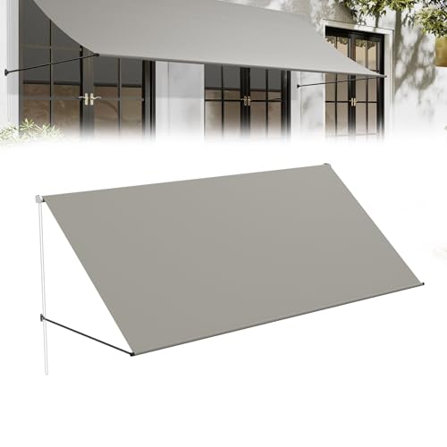 YRHome Markise Fallarmmarkise einziehbar 300x145 cm - Balkonmarkise & Sonnenschutz für Terrasse/Garten - Wetterfest mit UV-Schutz Inkl....