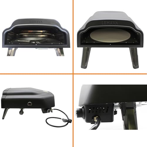 Flame King LEHAVA 14-inch, 360 Degree Rotating Non-Stick Pizza Stone, Portable Outdoor Propane Pizza Oven Countertop with Cover Bag, Piezo Auto Ignition for Camping, Backyard, and Tailgating - Image 12