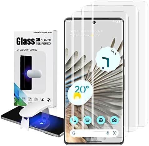 DDJ Paquete de 3 protectores de pantalla ultra HD para Google Pixel 7 Pro sin burbujas Soporte de huellas dactilares Fácil instalación Protector de