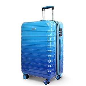 Blade Erweiterbares Handgepäck - Hartschalen Koffer Trolley - Leichter Reisekoffer Handgepäck aus ABS+PC mit TSA Schloss - 4 Spinner Räder Koffer- Rollkoffer (Blau-XL)