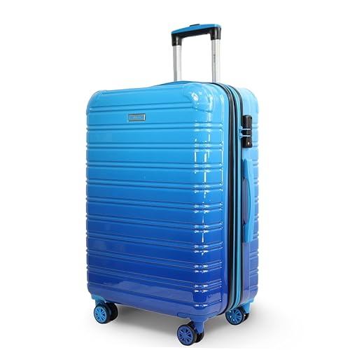 Blade Erweiterbares Handgepäck - Hartschalen Koffer Trolley - Leichter Reisekoffer Handgepäck aus ABS+PC mit TSA Schloss - 4 Spinner Räder Koffer- Rollkoffer (Blau-XL)