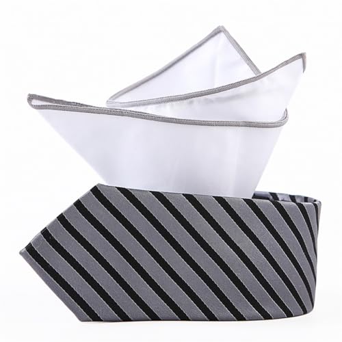 Set de corbata y pañuelo de seda a rayas