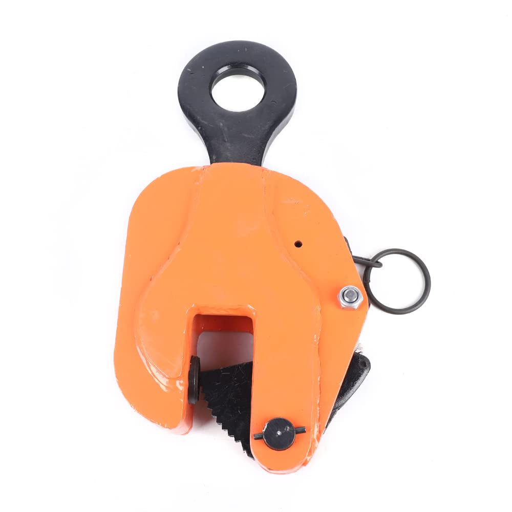 Vertical Plate Clamp, 3T/6600LBS Industrial Steel Plate Lifting Clamp Heavy Duty Metal Plate Lifting Clamps with Lock Hoist Hook Chain for Lifting and Transporting