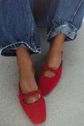 Sqaure Toe Mules for Women Slip On Bow Flats2