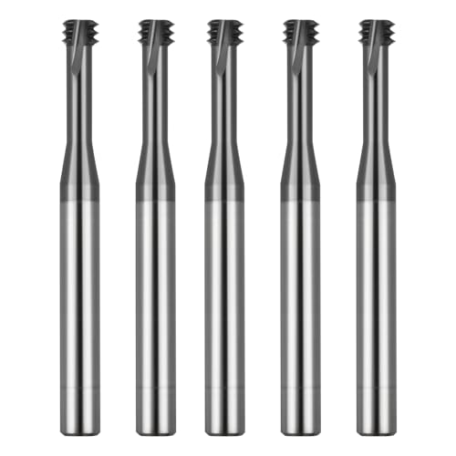 Metric Thread Milling Cutter Solid Carbide for Stainless Steel Thread Angle 60 Degrees CNC for Metal Working Replace Taps-(5pcs M6×1)