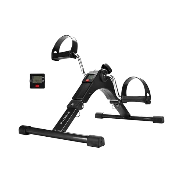 Amazon Brand - Symactive Fitness Mini Cycle Pedal Exerciser | Heavy Material | with Adjustable Resistance Levels and Digital Display | Compact & Portable Design (Black) 1 Amazon Brand - Symactive Fitness Mini Cycle Pedal Exerciser | Heavy Material | with Adjustable Resistance Levels and Digital Display | Compact & Portable Design (Black)