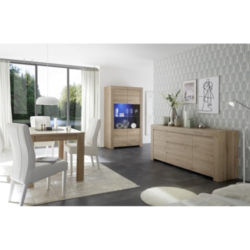 Credenza A 2 Porte E 3 Cassetti, Collezione Zefir, Colore Rovere Chiaro, Perfetta Per Il Tuo Soggiorno. - 5
