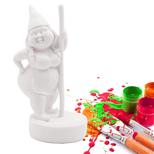 Paint Your Own Garden Gnome Statues, Unpainted Pole Dancing Gnome Statue, Unpainted DIY Gnome Figurines, Funny Outdoor Gnome Figure, Dancing Lady Gnome Statue(6.7