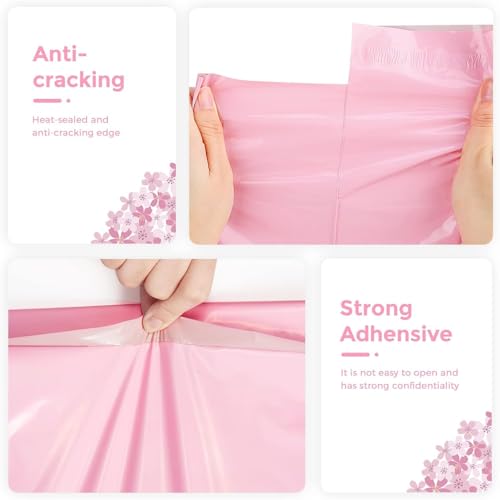 Image of Metronic Poly Mailers 6x9 1200 Pack, Small Shipping Bags for Clothing with Strong Adhesive, Shipping Envelopes Mailers Poly Bags for Small Businesses, Waterproof Packages Bags Light Pink