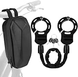 Dreamhigh® Serratura per Monopattino, Chiusura A Mano per Scooter E, Spessore 6 mm, per Scooter, Bicicletta, Protezione Antigraffio In Tessuto Oxford (con Custodia)