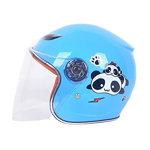 SUNSHXP Casco Abierto De Motocicletas De Cross-Country para Niños, Casco De Bicicleta para Niños, Casco De Seguridad De Motocicletas (48-53 Cm),Azul Cover