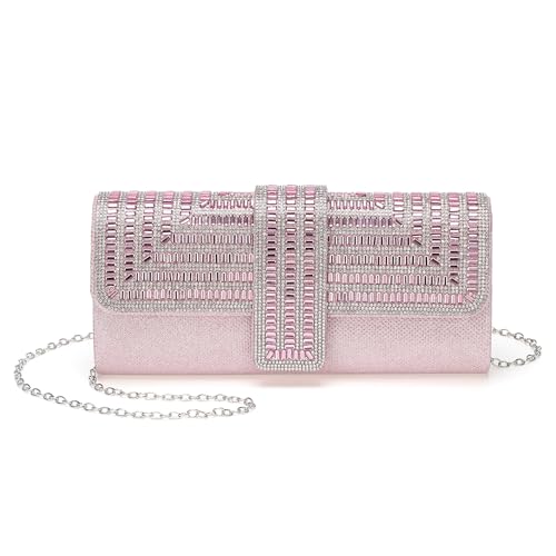Sac de soirée rose strass chic fini les pochettes encombrantes