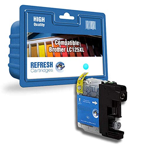 Image of Compatible Brother LC-125XLC HIGH Capacity Ink CARTRIDGES Single & MULTIPACKS from REFRESH CARTRIDGES (Compatible Brother LC-125XLC High Capacity Cyan Ink Cartridge)