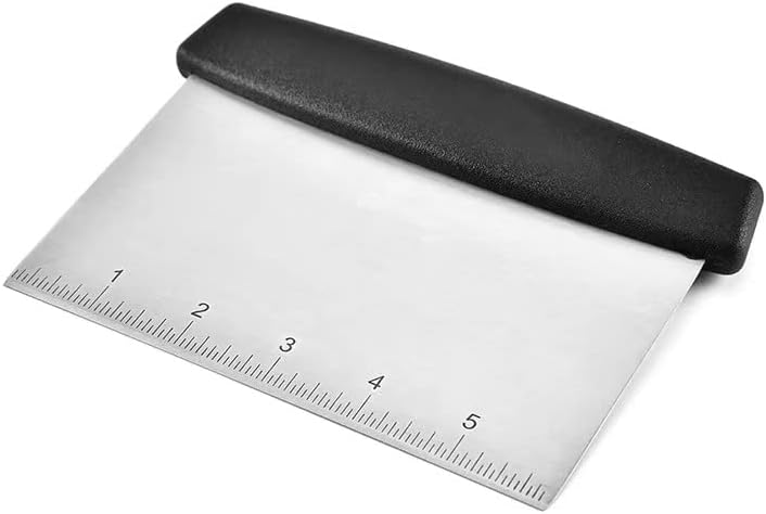 Bench Scraper Dough Pastry Bench Cutter Scraper, Stainless Steel Scraper Chopper with Contoured Grip for Kitchen Baking, Dishwasher Safe, 6-Inch (1 Pack)