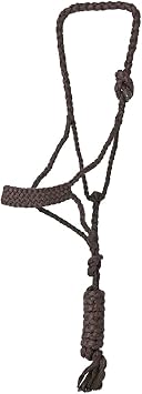 HILASON Western Horse Halter Poly Rope 8ft with Floral Leather