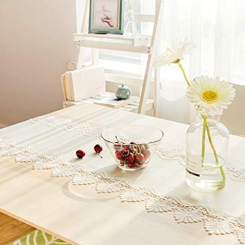 Chemin de table en satin imperméable avec dentelle élégante pour salon et hôtel