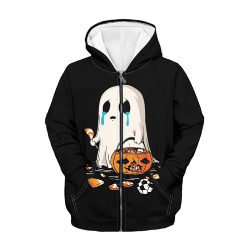 Image of Biyejit Kids Novelty 3D Graphic Printed Hooded Sweatshirt Boys Girls Zip Up Hoodies Age 6-16 Years