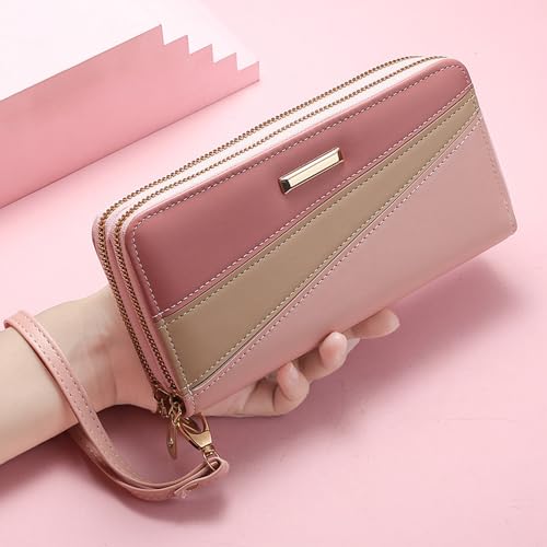 Women Wallet with Wristlet, Large Capacity Zip Around Long Purse, Female Ladies Card Holder Cell Phone Pocket4