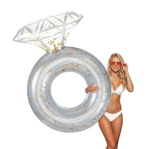 Zeraty Inflatable Pool Float Diamond Ring for Adults, Glitter Bachelorette