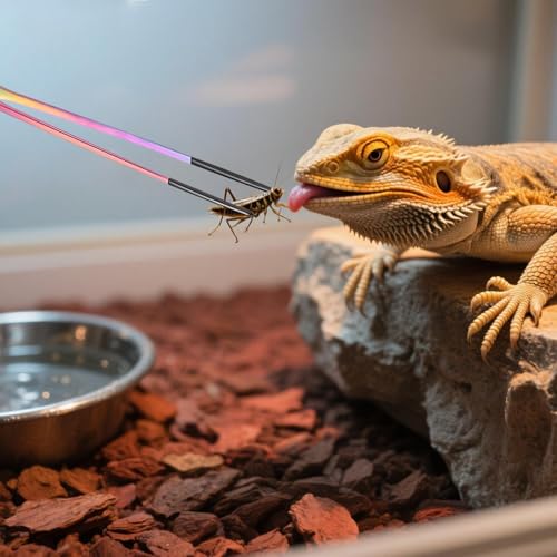 Fütterungszange Aquarium Pinzette | Reptilienfütterung, Edelstahl Feeder, Silikonkopf, Anti-Rutsch Zubehör, Schlangen, Eidechsen-4