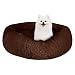 SlowTon Dog Calming Bed, Ultra Soft Donut Cuddler Nest Warm Plush Dog Cat Cushion with Cozy Sponge Non-Slip Bottom for Small Medium Pets Snooze Calm Sleeping Indoor, Machine Washable(23.6", Coffee)