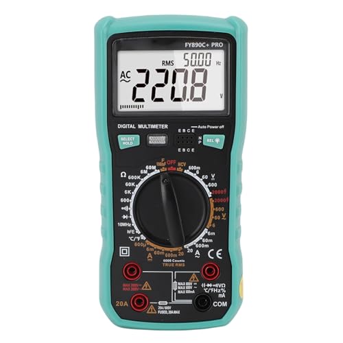 Jectse 精密機械加工デジタルマルチメーターAC DC DC電圧電流測定テスター効率的かつ実用的な使用、サイズ:コンパクト