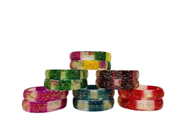 Rudra Enterprises Beautiful Matte Finish Transparent Multicolor Glass Kada for Women & Girls on Different Occasions (2.8) (B0D45WYKSK) Amazon Price History, Amazon Price Tracker