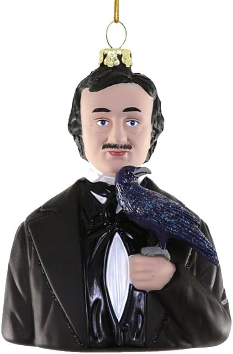 Edgar Allan POE American Poet Writer Glass Christmas Ornament