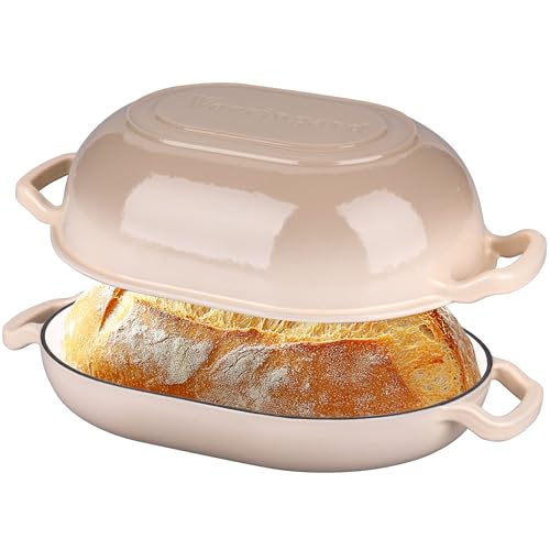 VORRINGARD Enameled Cast Iron Sourdough Bread Oven, Dutch Oven, Loaf