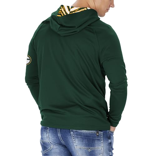 Zubaz NFL Men's Zebra Hooded LS T-Shirt - Green Bay Packers, X-Large