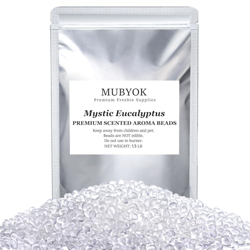 Image of MUBYOK 1.5LB Mystic Eucalyptus Premium Scented Aroma Beads for Making Car Freshies Supplies PreScented Beads for Car Air Freshener Sachets Long-Lasing Scent