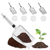 Umllpet Gartensieb aus Edelstahl, 4 Stück Gartensieb Kompostsieb mit Griff, Sandsieb, Sieb, Erdsieb, Sandsieb Ø 2/2.8/3.8/5mm fein, für Erde, Steine, Kompost, Unkraut, Sand, Schotter und Saatgut