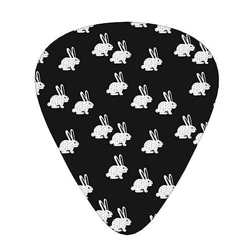 甘いバニーうさぎ ギターピック Guitar Pick 12枚セット ティアドロップ型 エレキギター/アコースティックギター/クラシックギター/ベース等の練習に最適な12枚セット