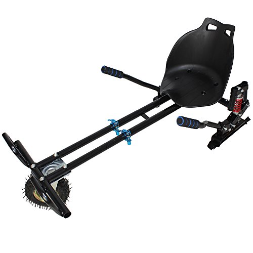 dBass Mini Adjustable Hoverboard Go Kart for Off-Road Hoverboard with Shock Absorber Big Pneumatic Tyre for Kids and Adult (Black)